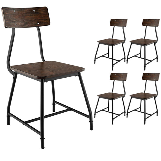 Giantex Mid Century Modern Dining Chair, Ergonomic Chairs w/Metal Frame & Wooden Seat, (Set of 4)